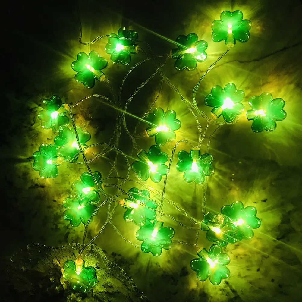 

Clover String Light Battery Operated Shamrock Shaped LED Decorative String Lights for St Patrick's Day Garden Wall Tree Party