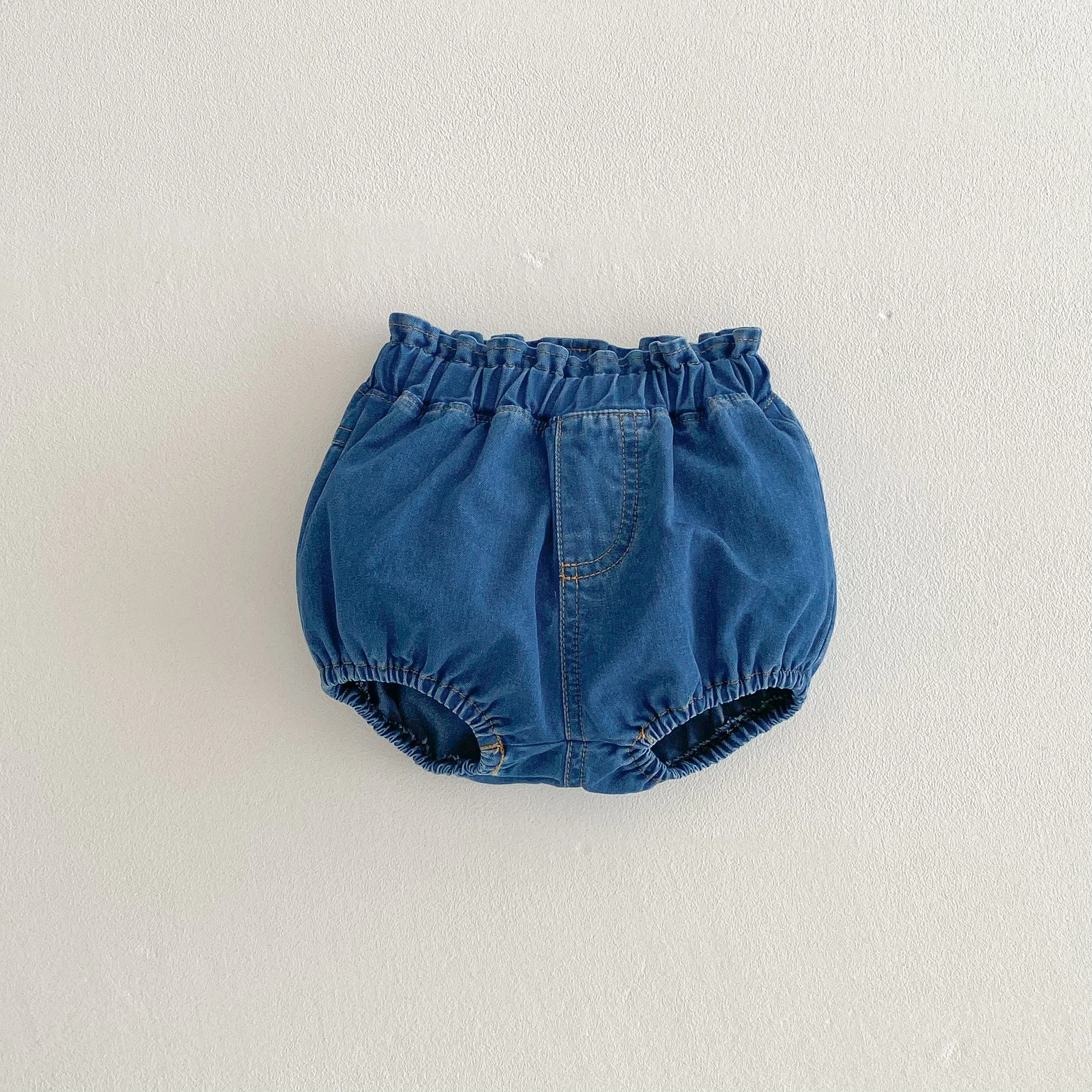 Baby Denim Bloomers Shorts Neugeborene Weiche Gemütliche Baumwolle Kleinkind Jungen Mädchen Sommer Shorts Hosen Rüschen Taille Kinder Kleidung 0-3T – Detail 10