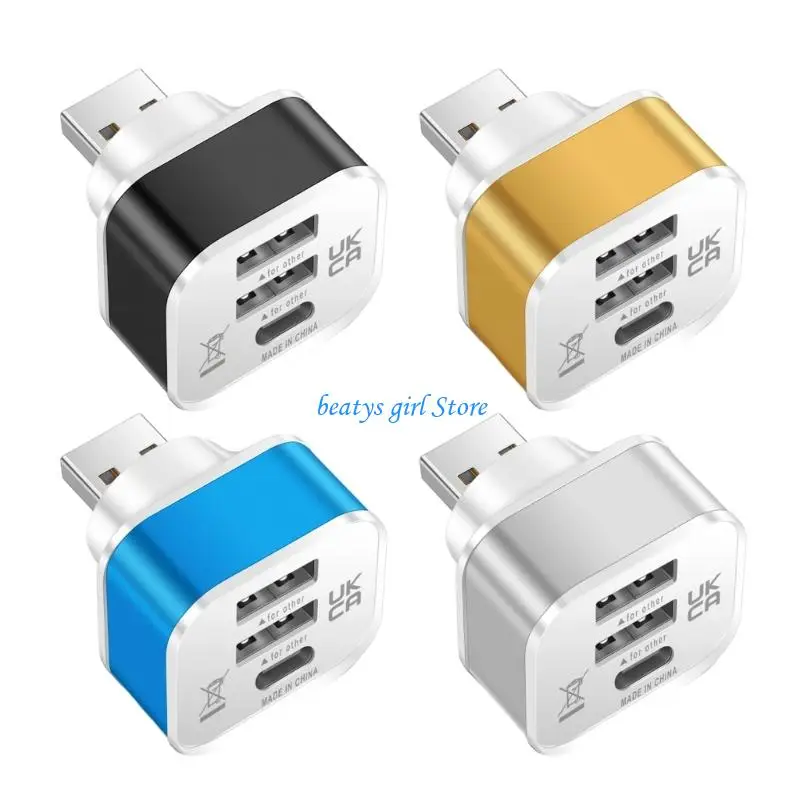 محول C7AB MINI USB Multi USB فاصل إكسسوارات الكمبيوتر 1 ذكر إلى 3 منفذ متعدد الموسع للكمبيوتر المحمول #2