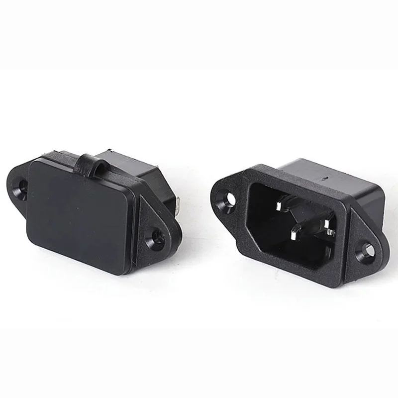 1PC gniazdo zasilania AC 250V 10A 3 piny wtyk męski Panel gniazdko do ładowania złącze AC-14 z wodoodporną nasadką
