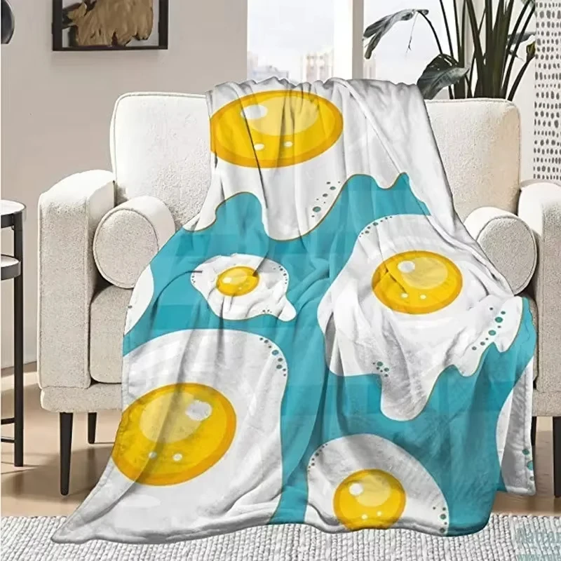 Manta de franela de galleta con patas de pollo y Pizza de dibujos animados, suave y acogedora, cálida, decoración para sofá