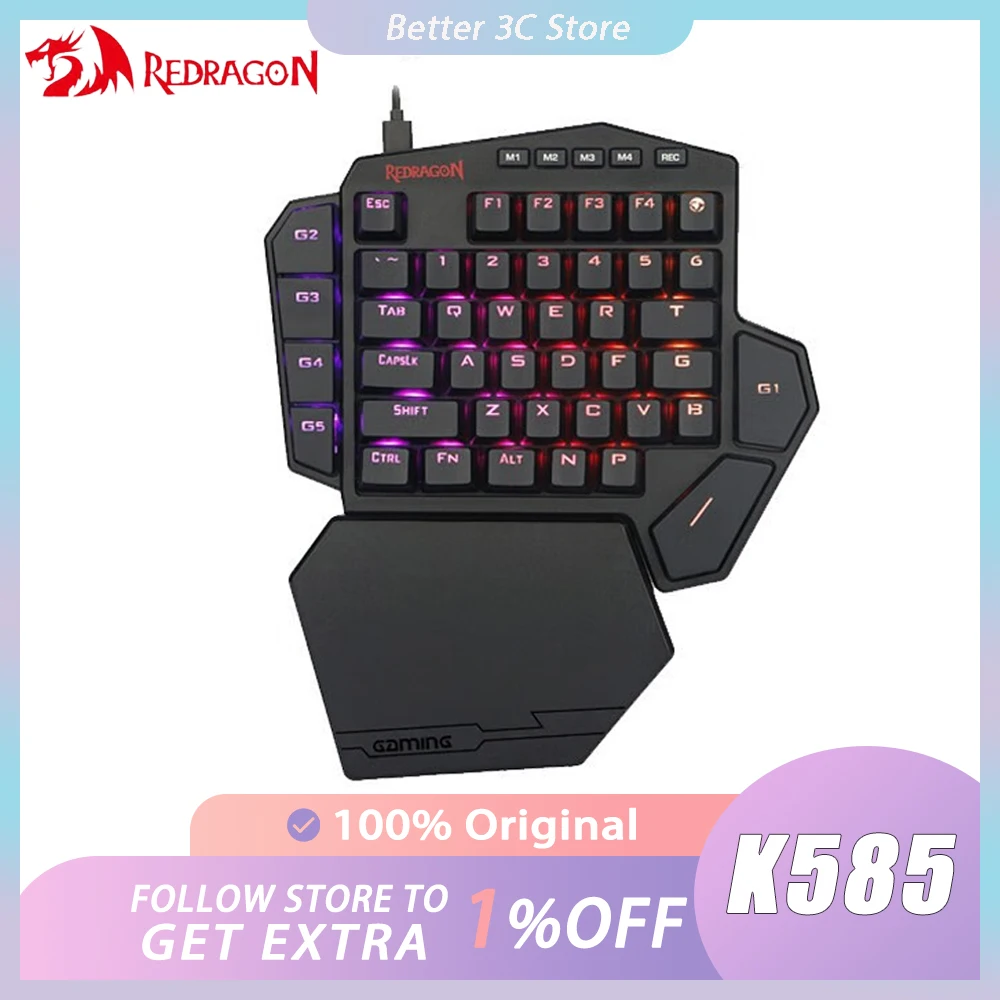 Imagem -02 - Teclado Mecânico de Jogos Modo Duplo Ergonomia Rgb Descanso de Mão Armazenamento de Jogos Presente Personalizado do pc Gamer Redragon-k585