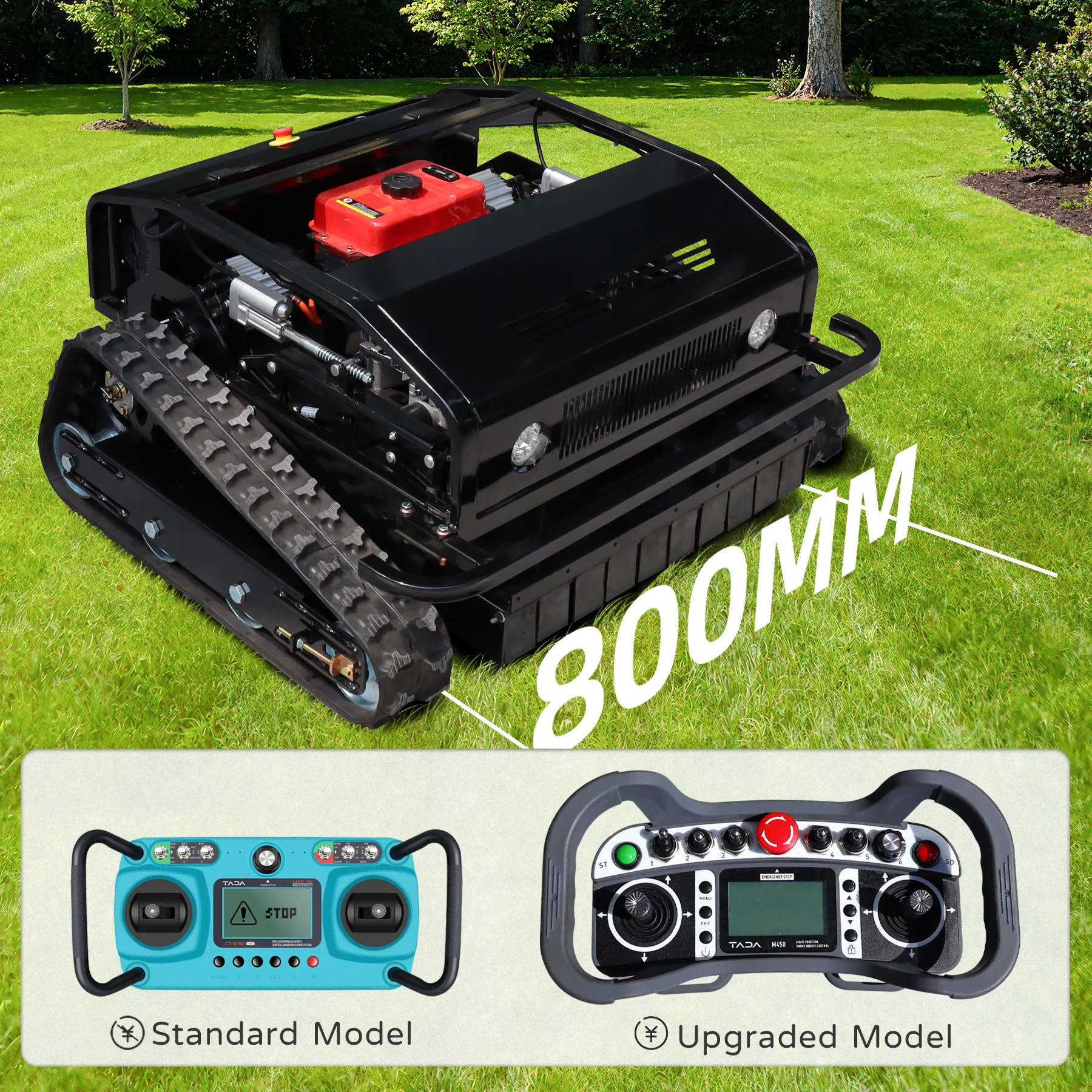 

800mm Automatic Lawn Mower High Efficiency with Remote Control for Slope Gardens Easy Home Customized Machine