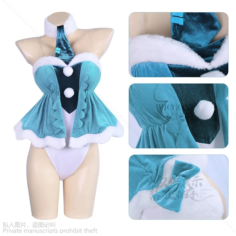 Игра аниме Mikuuu Project Sekai индивидуальный косплей черный кролик девушка сексуальные комбинезоны белый кролик зеленые парики Хэллоуин