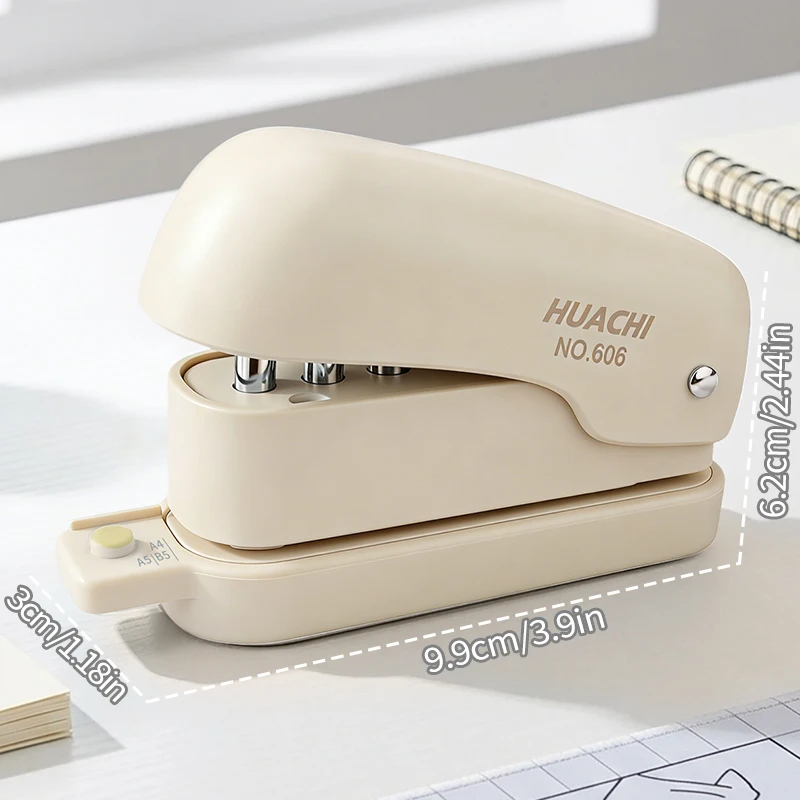 Portable 6‑Hole Adjustable Paper Puncher for A4 B5 A5 Loose Leaf DIY Planner Binding Student Office Stationery