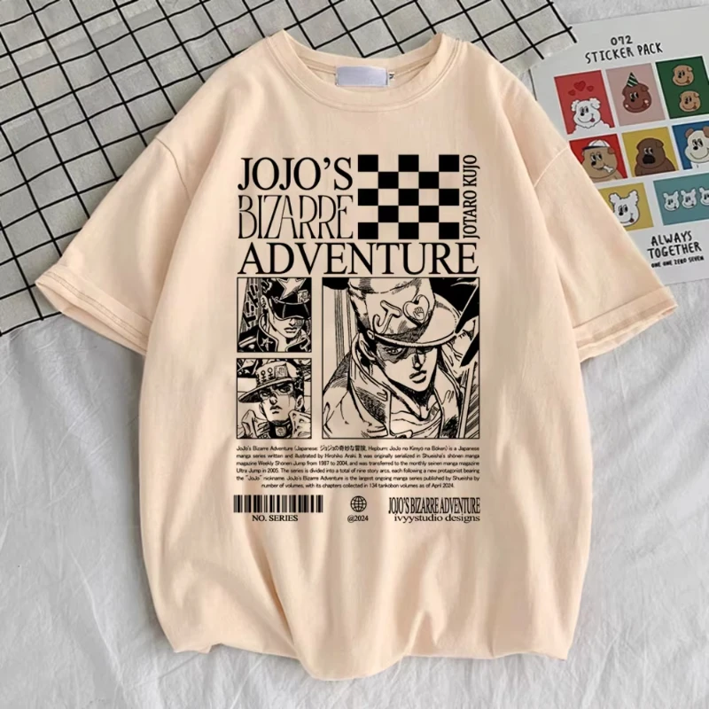 Jojo Bizarre Adventure Steel Ball Run camiseta chica anime Retro clásico gráfico camisa 80s gráfico ropa coreana colorido kawaii