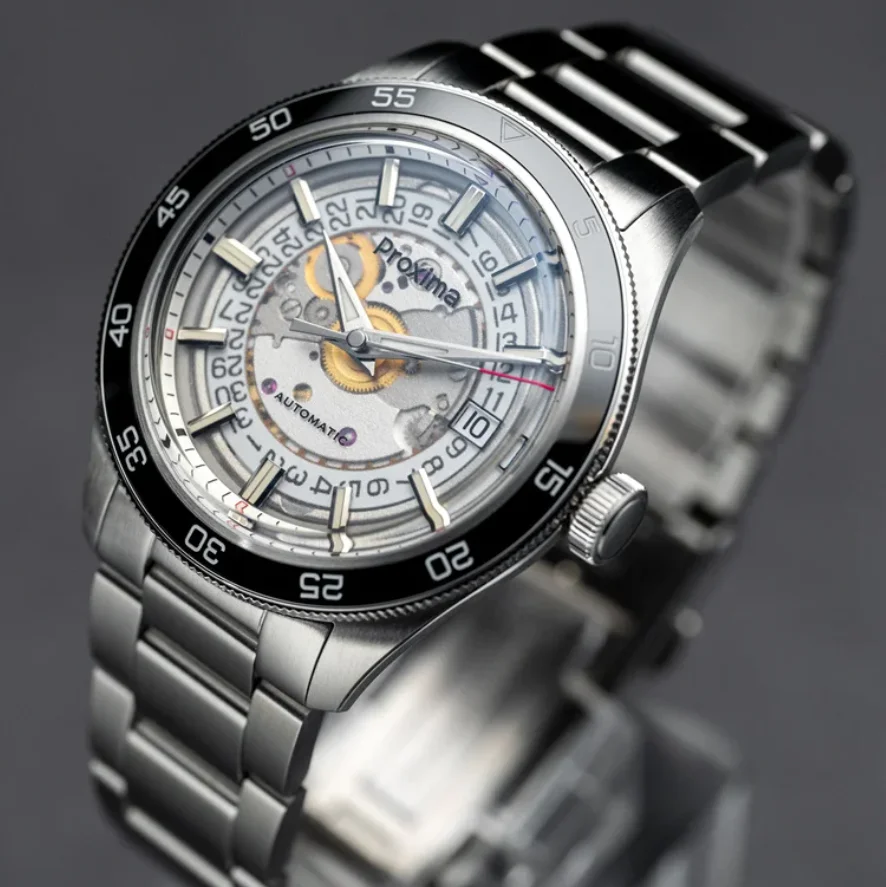 Proxima Men Diver Watch 39MM Automatic Mechanical Wristwatch 20ATM Waterproof BGW-9 Luminous Sapphire Skeleton Dial PT5000 SW200