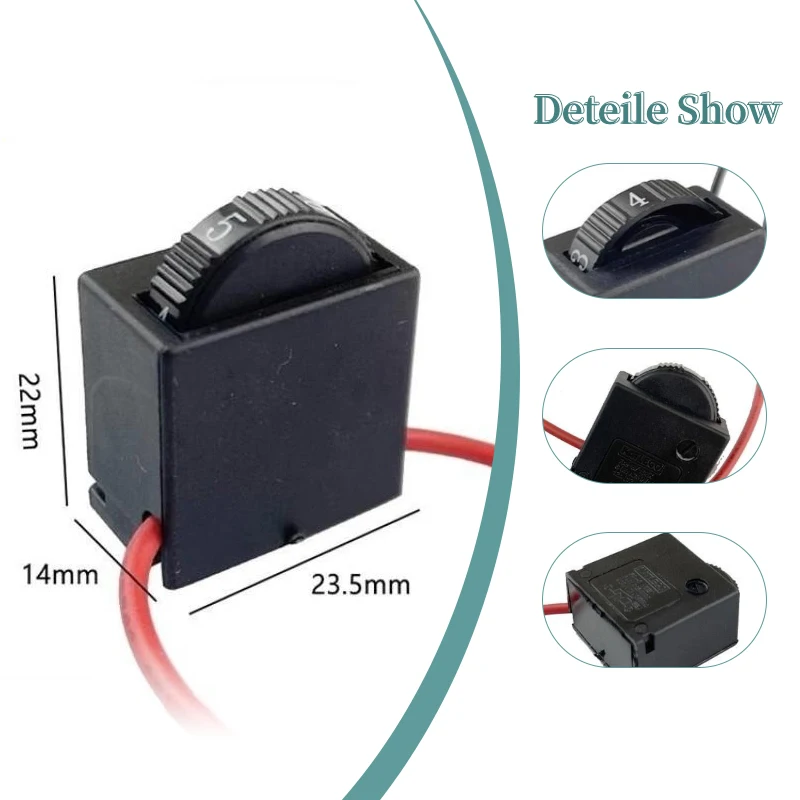 

1Pcs AC220V 6 Speed Regulation Controller Switch For Electric Grinder DR2-6/1FE 12A 250V Electric Angle Grinder Power Tool