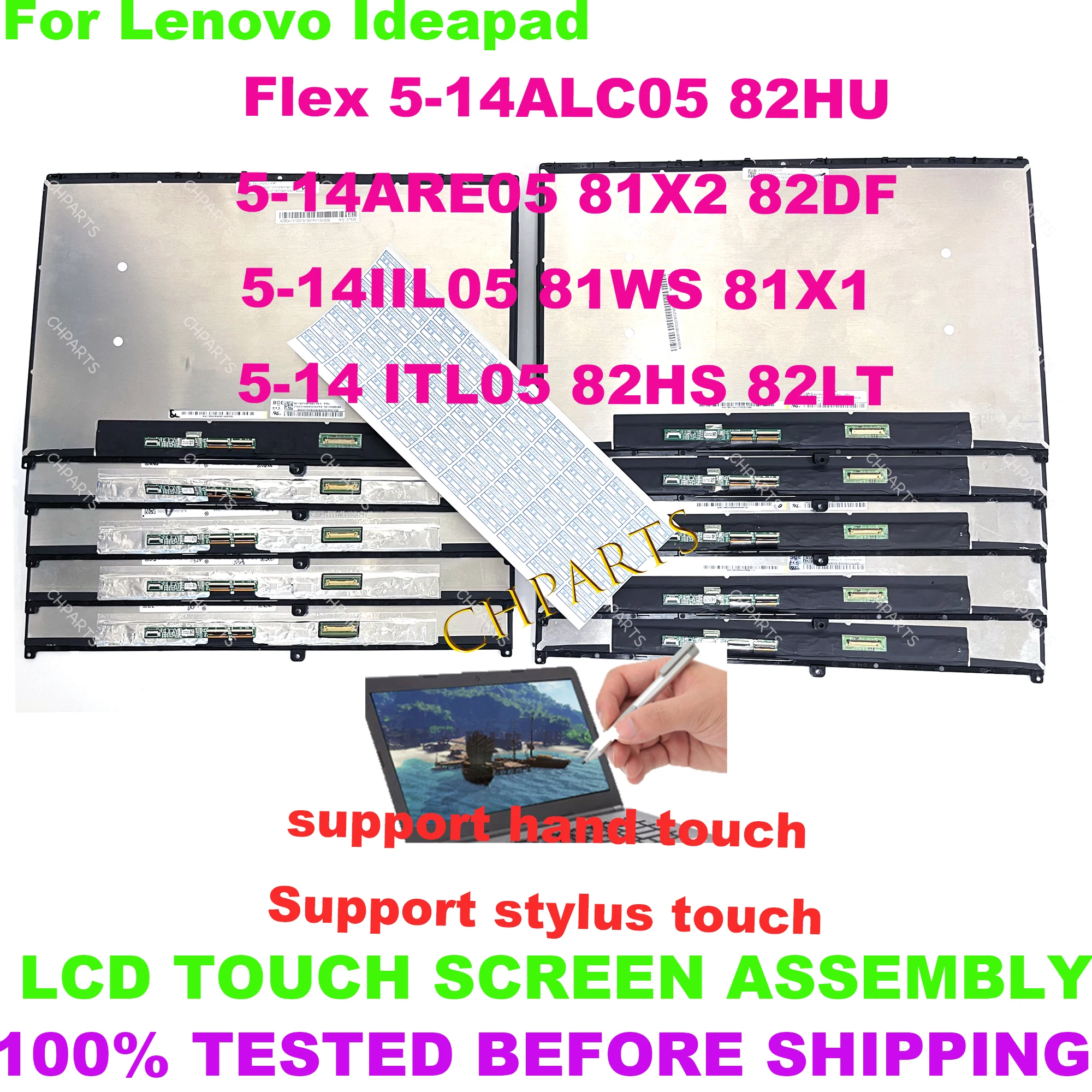 Original LCD Screen Display Panel Touch Assembly For lenovo Ideapad Flex 5 14IIL05 81X1 81WS 5 14 ARE05 81X2 82DF ITL05 ALC05