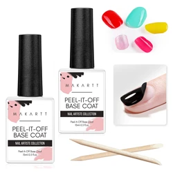 Makartt Peel Off Gel Base Coat for Gel Nail Polish, 15ml Peelable Clear Foundation Takeoff Nail Practice Beginners
