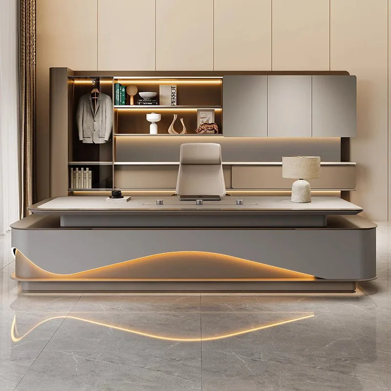 L Shaped Modern Office Desk Executive Work Luxury Conference Computer Desk Manager Reading Escritorio Oficina Modern Furniture