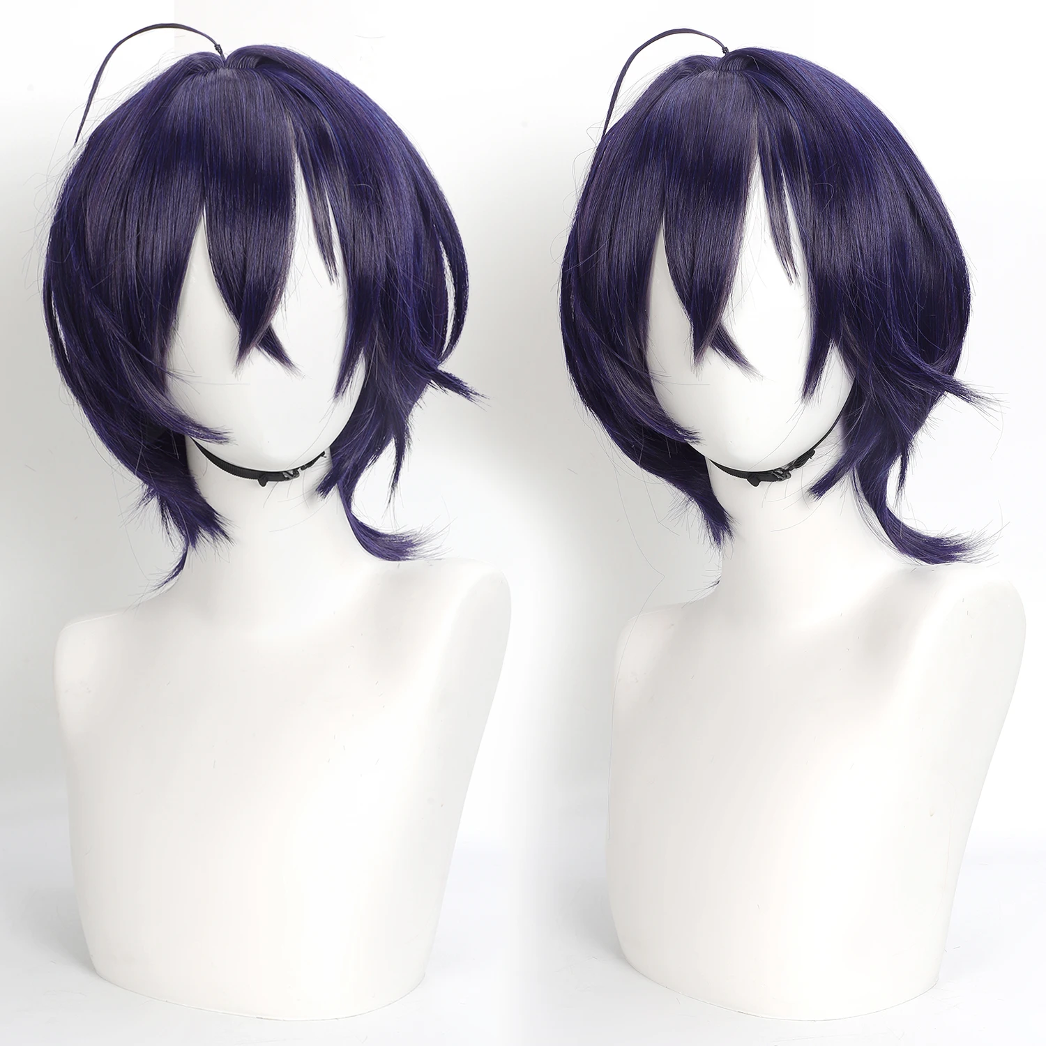 Cosplay Wig Belle Zenless Zone Zero Short Straight Anime Wig Girl Purple-bule Ombre Synthetic Wig with Bangs Daily School