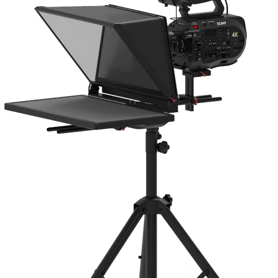 TS240 teleprompter 24 polegadas monitor único estúdio autocue tripé remoto sem fio para todas as câmeras suporte ajustável montagem