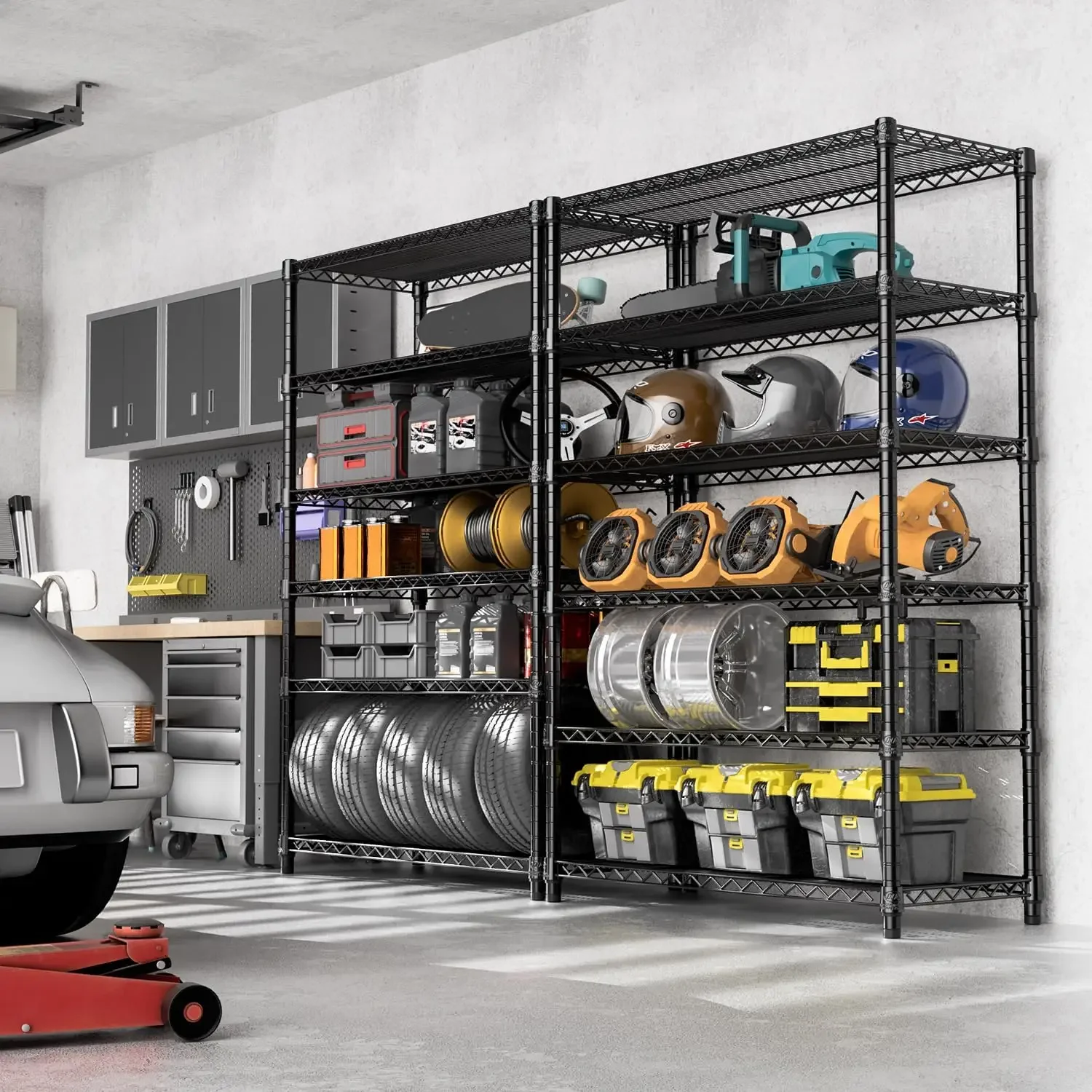 4080 lbs Stahl-Lagerregal, 6-stufiges Mehrzweckregal, Stahl-Organizer, Drahtregal für Zuhause, Küche, Büro, Garage