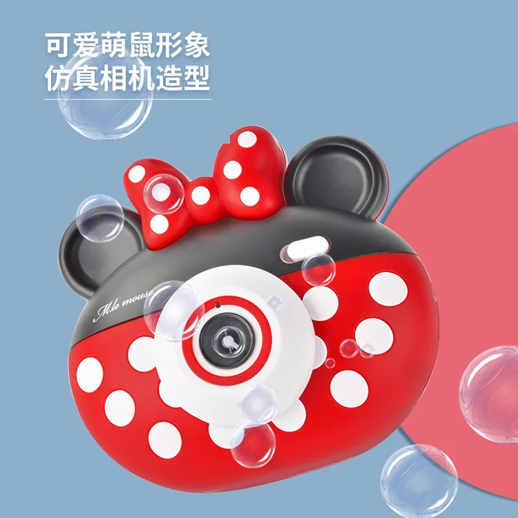 Nowy elektryczny pistolet do baniek Mickey Zabawka dla dzieci Automatyczna dmuchawa do mydła ze światłem Gry na świeżym powietrzu Prezent dla chłopców i dziewczynek