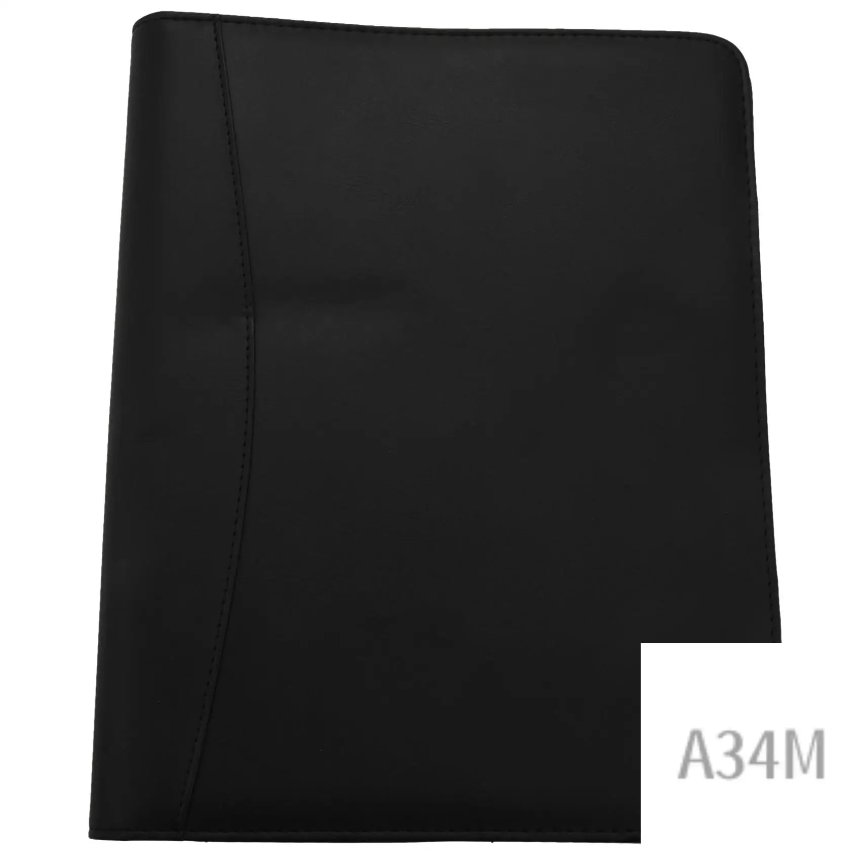 A34M-A4 Leather 3 Ring Business Binder Padfolio Multipurpose Padfolio With Notebook Pad For Interview & Business