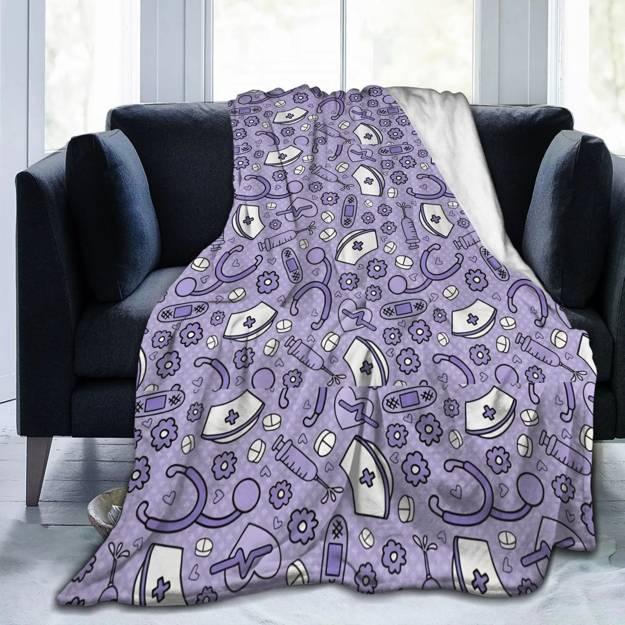 Anesthesia Anesthesiology Medical Blankets Flannel Printed Anesthetist Multi-function Ultra-Soft Bedding Throw Blankets Travel