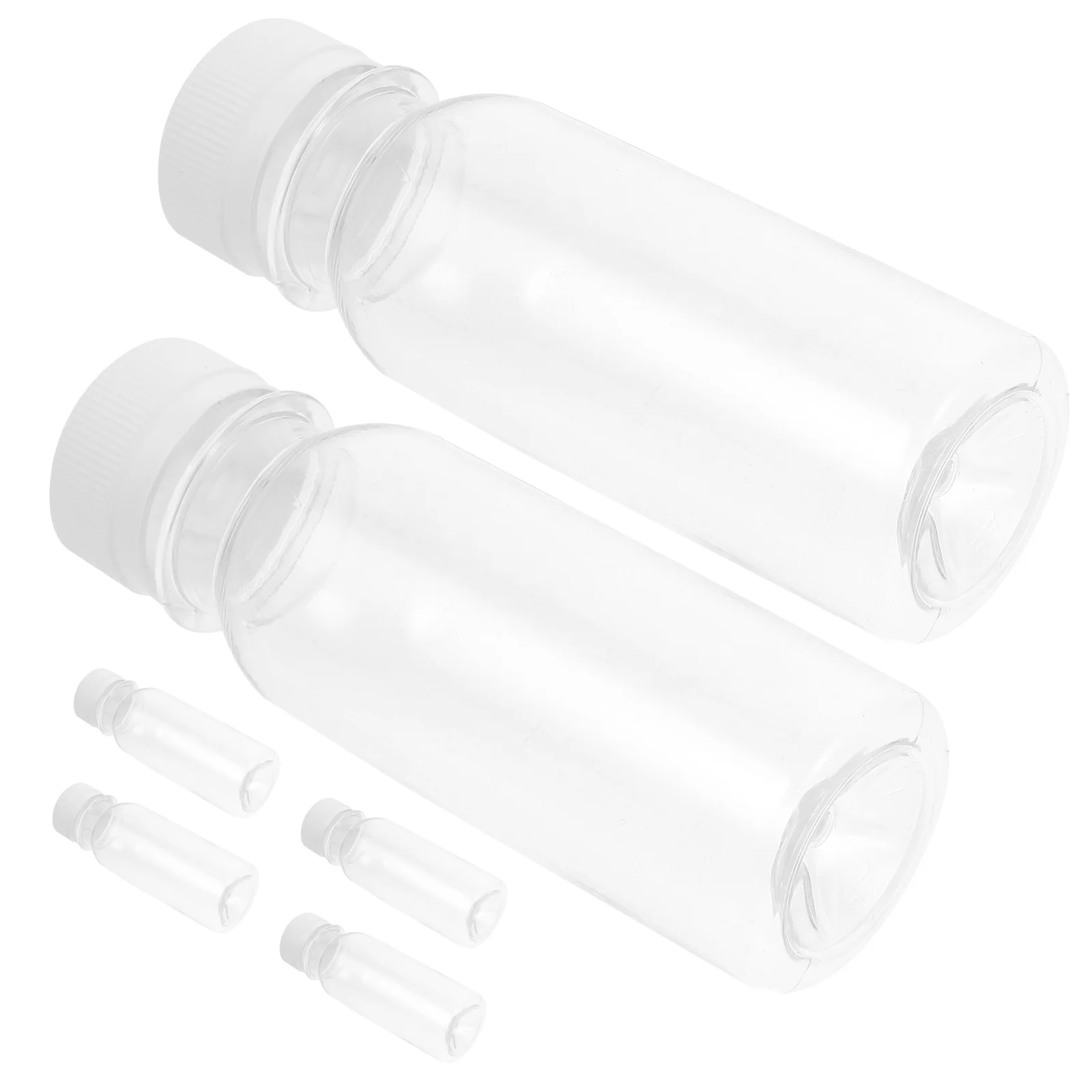 

6 Pcs Milk Bottle Small Bottles Plastic Juice with Lids Clear Water Mini The Pet Child Drinks