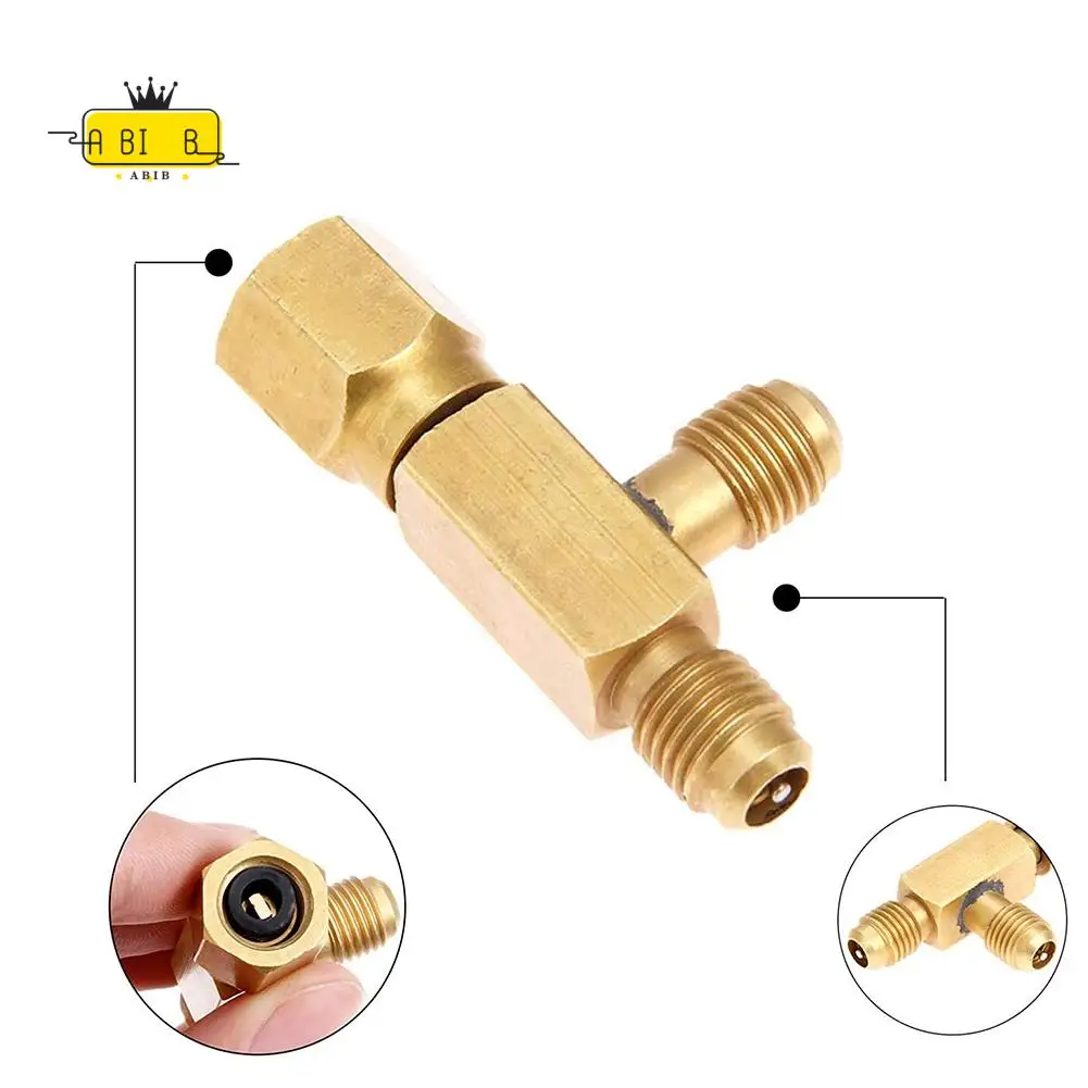 

ABIB-шаровой кран для кондиционера, адаптер SAE 1/4 дюйма и клапаны 1/4 дюйма, тройник для быстрого соединения сердечника, для R134A хладагента