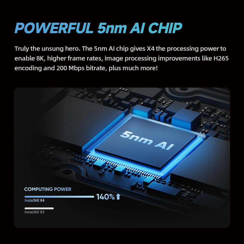 Insta360 - X4 كاميرا رياضية كاميرا الحركة 8K فيديو 10M مقاومة للماء تثبيت FlowState Insta 360 X4 كاميرا رياضية #6