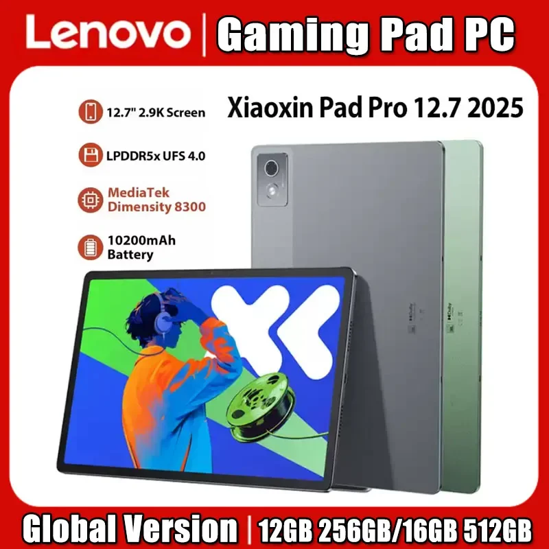 Original Lenovo Xiaoxin Pad Pro 2025 2.9k Resolution 144Hz LCD MTK Dimensity 8300 12.7inch Big Tablet 10200mAh WIFI Android