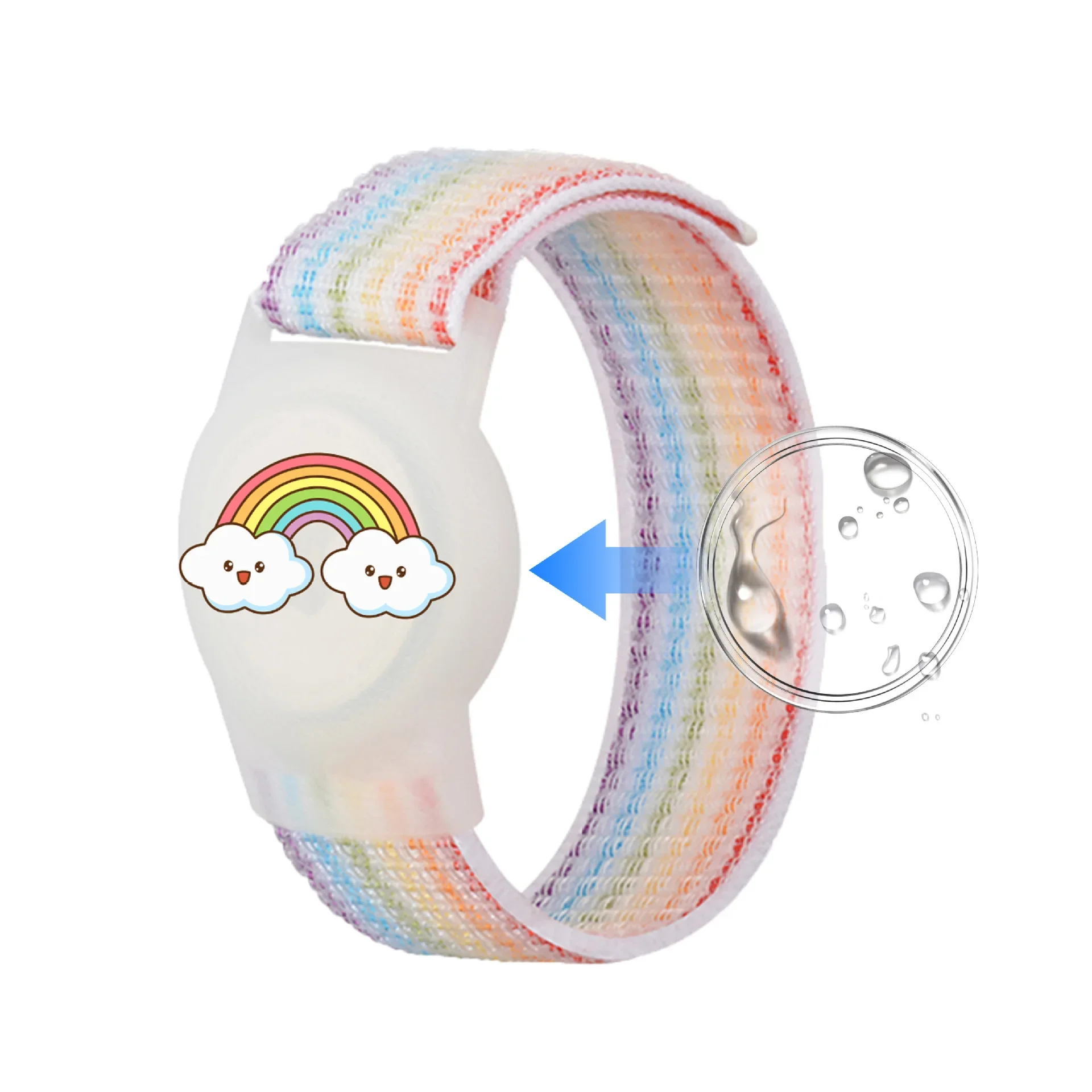 Wasserdichtes Nylon-Armband für Apple AirTags Locator Kinder-Armband Kratzfeste Abdeckung Zubehör für Airtag GPS-Tracker-Halter – Detail 9