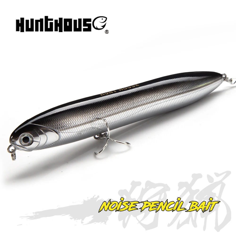 

Hunthouse Floating Chatter Noise Pencil Fishing Lure 140mm/29g Long Casting WTD Hard Bait Topwater Stickbait Surface Fsh Tackle