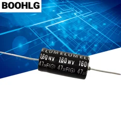 5PCS amplifier capacitor horizontal axial polarized aluminum electrolytic capacitor 160v 47uf 13X26mm