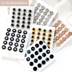 LUXUKISSKIDS Love Punk New Black Stud Earrings Round AAA Zirconia Clips 10pairs/Lots сережки For Man/Woman Gothic Hiphop Jewelry