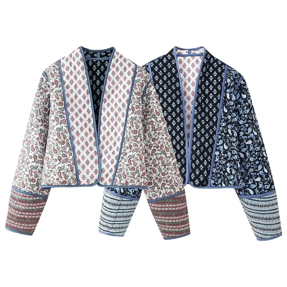 

New autumn women's clothing European and American style French design sense fashionable versatile casual double-sided printed co