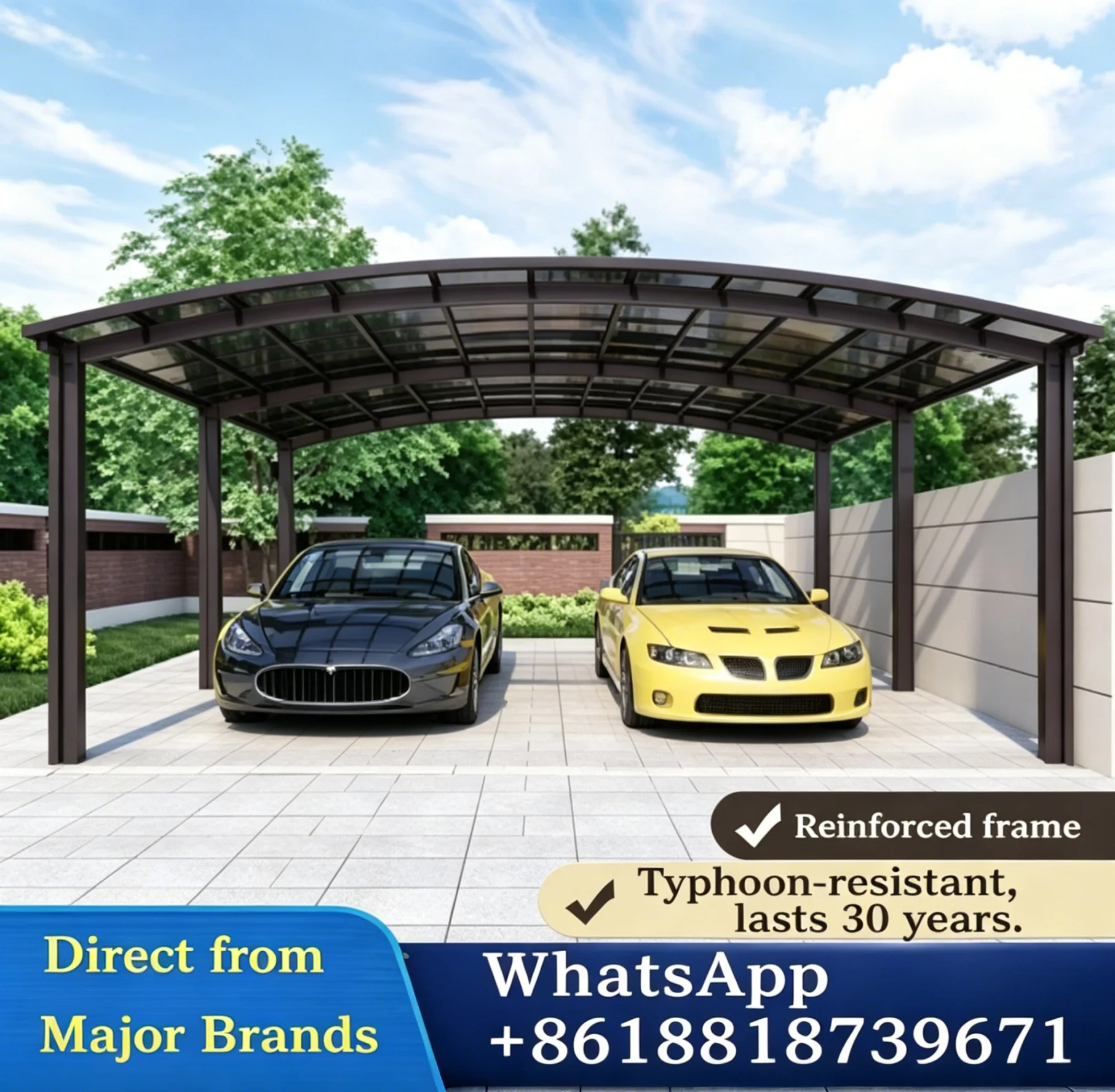 Outdoor Parkplatz Garten VillaShelter Baldachin Zelt Auto Carport Metall Garage Außen Sonnenschirm Für Aluminium Legierung Autos Schuppen