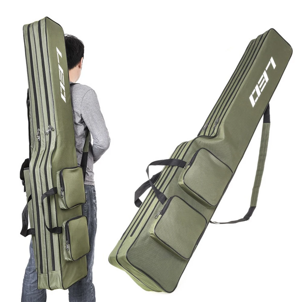 LEO Two Layer Fishing Bag 130cm Rod Reel Bag Fishing Pole Gear Tackle Tools Carry Case Portable Durable Fishing Rod Tackle Bag