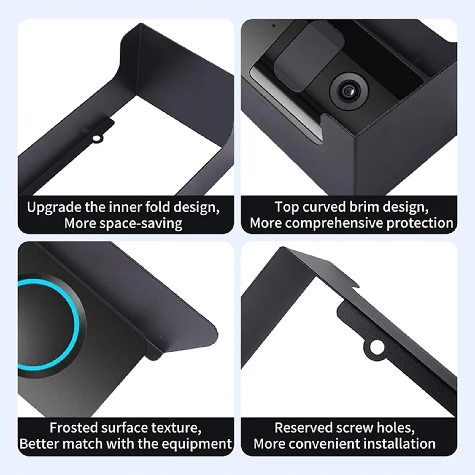 Doorbell Rain Cover Weatherproof Door Bell Protective Case Anti-Glare Sun Protection Access Control Device Housing for Front