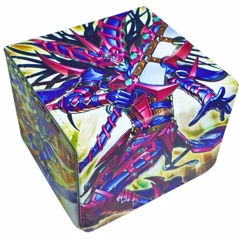 Yu-Gi-Oh! Boîte de rangement pour cartes de jeu Rituel de Lumière et d'Ombre, Boîte de rangement magnétique en cuir pour cartes de collection Dark Magician of Chaos, Jouet