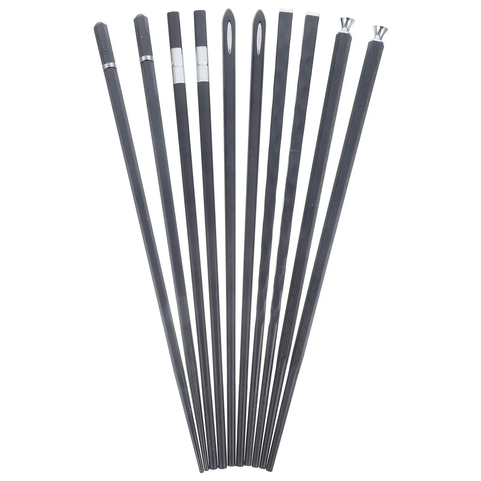 

5 Pairs Black Glass Fiber Chopsticks Reusable Safe Anti-Slip Heat Resistant Dishwasher Friendly Storage Organizer