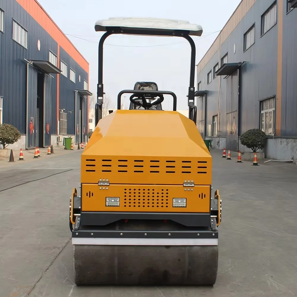 سعر الودائع أسطوانة الطريق الصغيرة الاهتزازية طبلة فولاذية مزدوجة 1 طن 2 طن 3 طن ديزل ركوب صغير #4