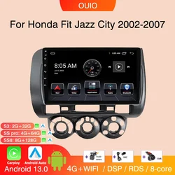 8GB+128GB Android 13 radio For Honda Fit Jazz City 2002 2003-2007 Car stereo Multimedia Player Carplay Auto GPS Navigation 2DIN