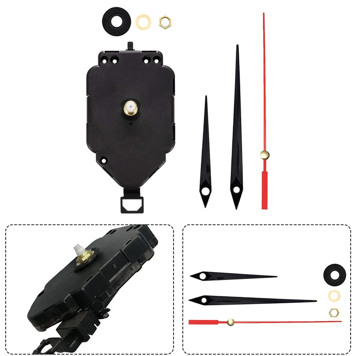 2 Set DIY Clock Movement Kit Oscillating Movement with Hands Quartz Clock Repair Parts Replacement Parts E