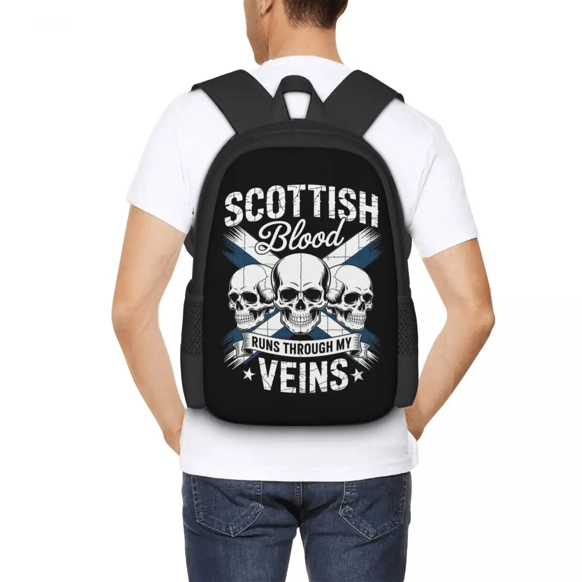 Scottish Blood Runs Through My Veins Backpack Hot Sale Daypack Large Capacity BookBag School Bag Shoulder Bags for Men Women
