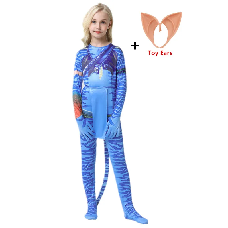 Avatars Costume for Kids Cosplay Jumpsuit Avataring The Way of Water Cosplay Bodysuit Christmas Halloween Costume for Boy Girl