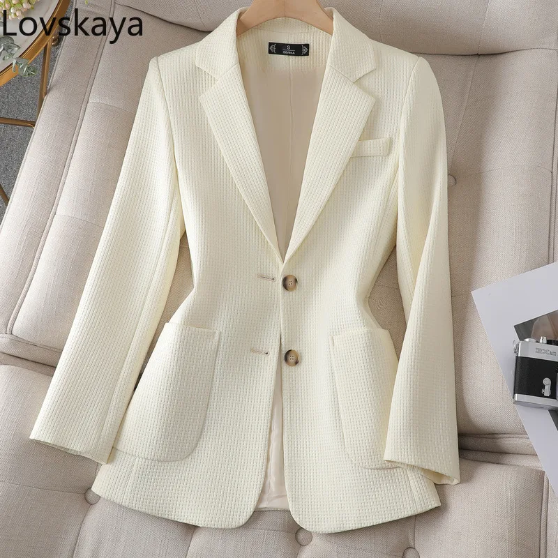 Long sleeved temperament socialite feeling small stature medium length casual suit high-end green suit jacket for women