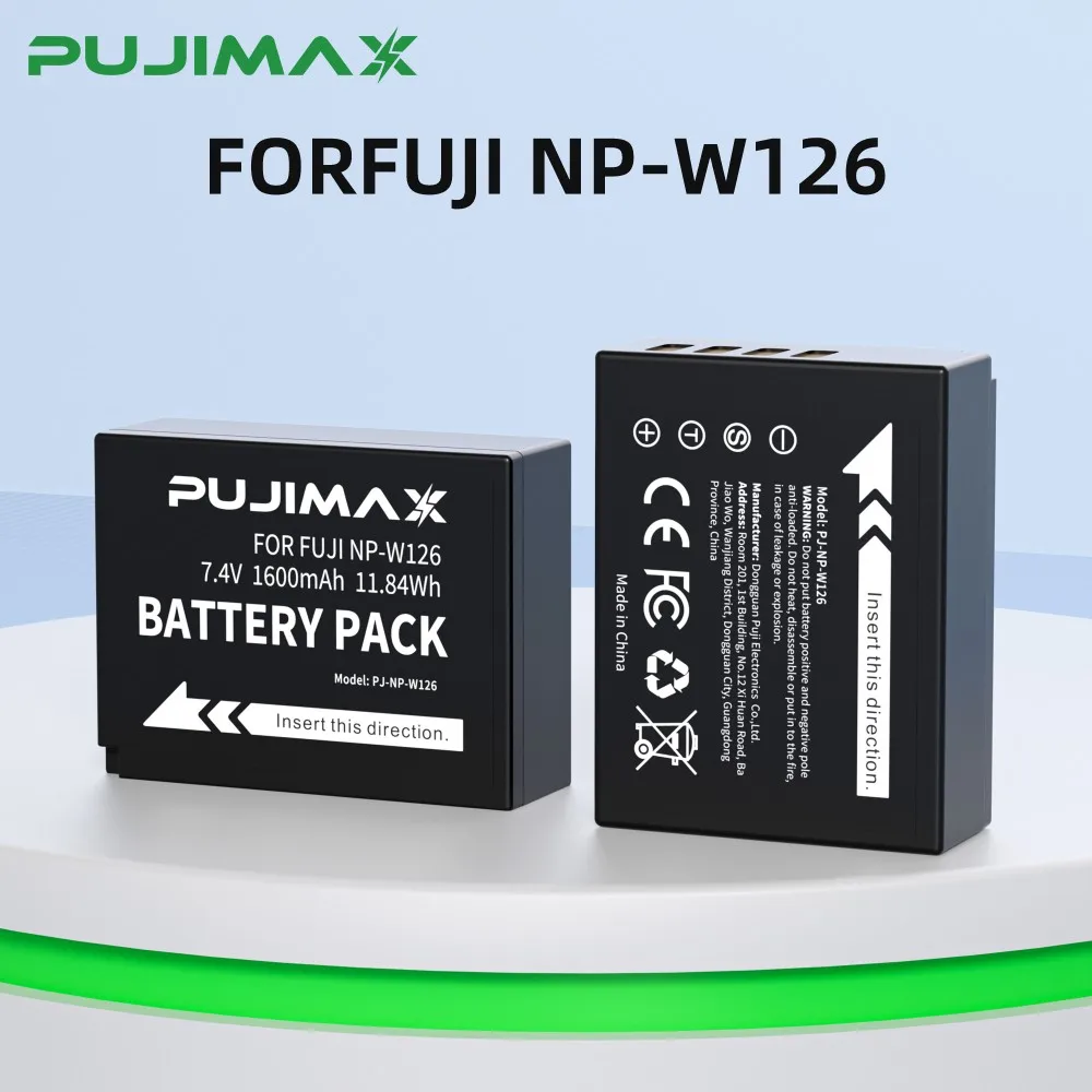 PUJIMAX NP-W126 Battery 1600mAh Rechargeable Batteries For Fujifilm XT20 XT3 XPro1 Pro2 X-Pro1 X-T1 XT1 HS30EXR HS33EXR X PRO1