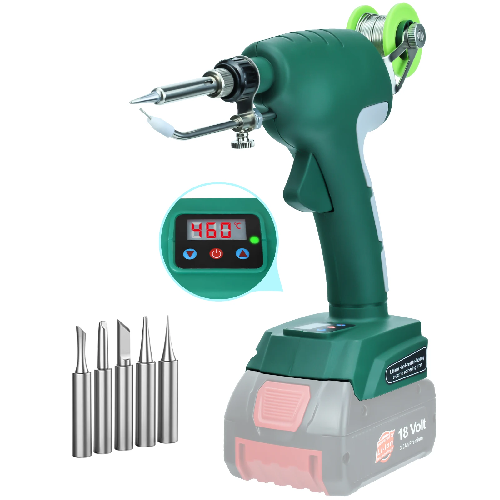 

75W Electric Solder Gun Cordless Soldering Iron Kit With Digital Display Fast Welding Tools For Bosch 18-20V Li-ion Battery