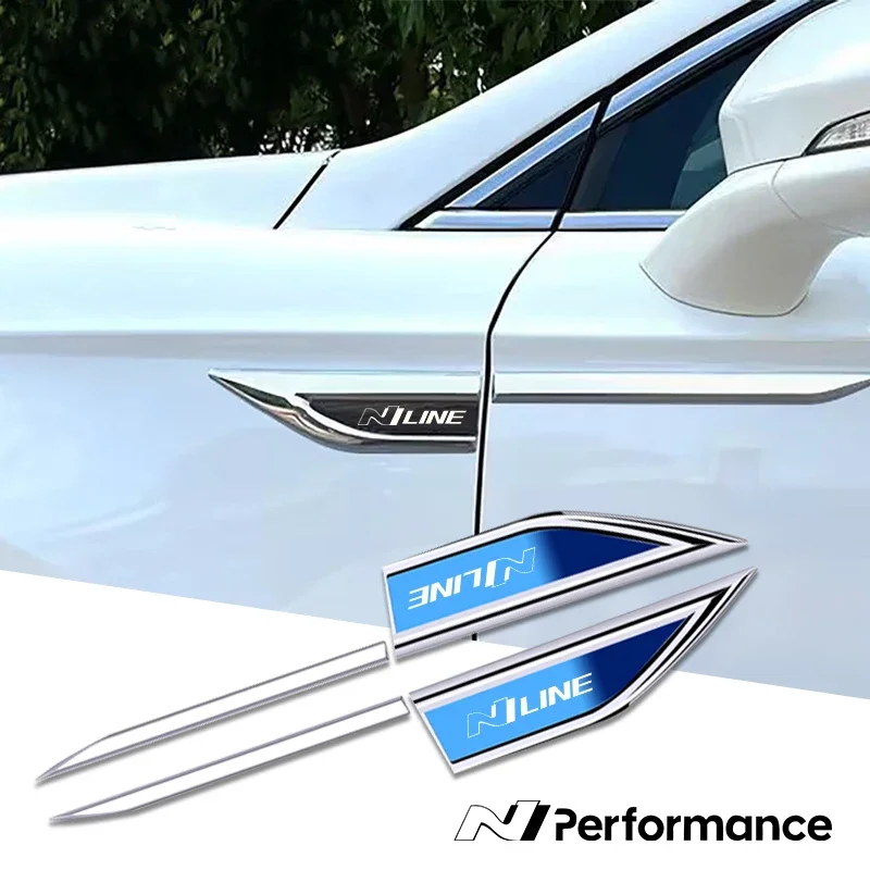 2pcs car accessory Side Doors Blade car stickers for Hyundai n nline n-performance tucson kona sonata veloster i30 i20 n-elantra