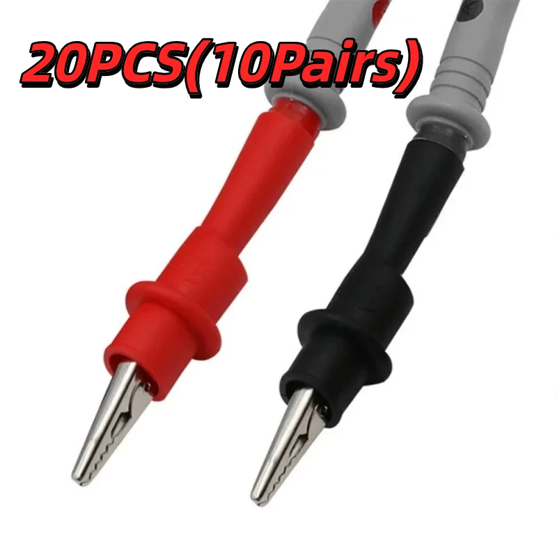1-20pcs Clip Wire Tips Test Clip Clamp Red+Black For Multi-Meter Tester AC DC 10A 1000V Multimeter Tool Accessories