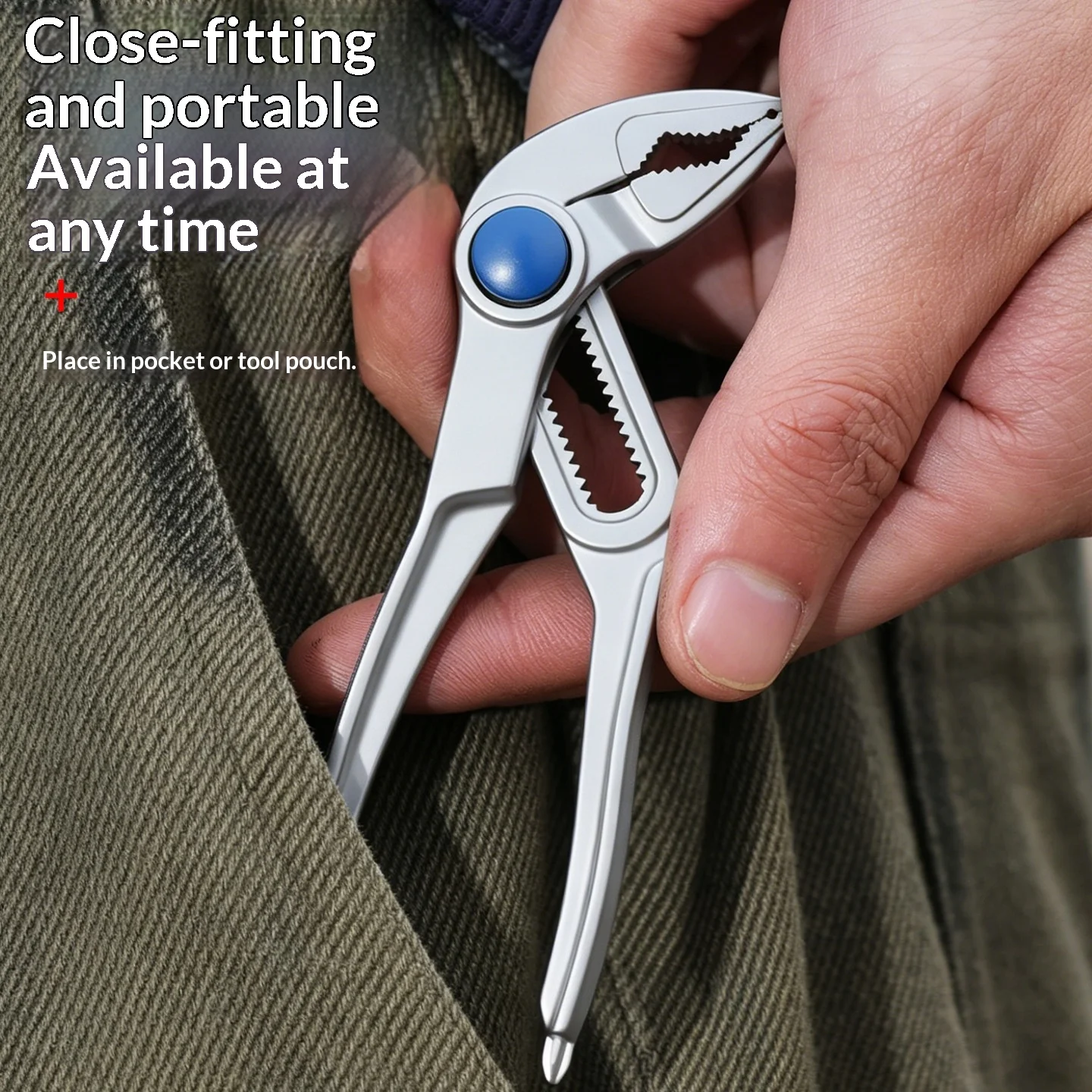 4 Inch Mini Groove Joint Pliers With Push Lock V Jaw Fast Adjustable For Tight Spaces Multi Surface Grip