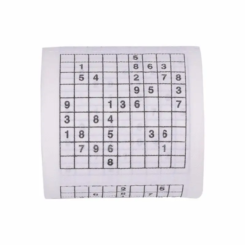 Rollo de papel higiénico con estampado de Sudoku Su, papel higiénico duradero, buen juego de rompecabezas, puzle para el hogar y la Oficina, Jiugong, Inglés