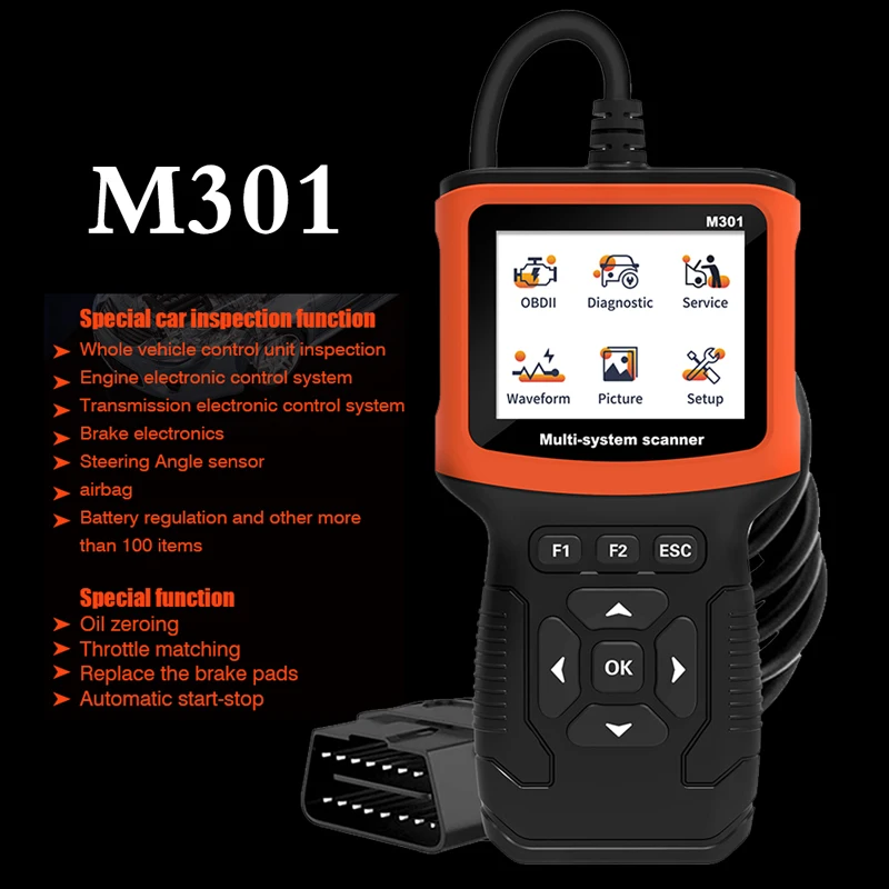 

M301 OBDII EOBD Scanner Diagnostic Real For Time Test Automobile Fault Detector OBD2 Code Reader Car Diagnostic Tools 10PCS