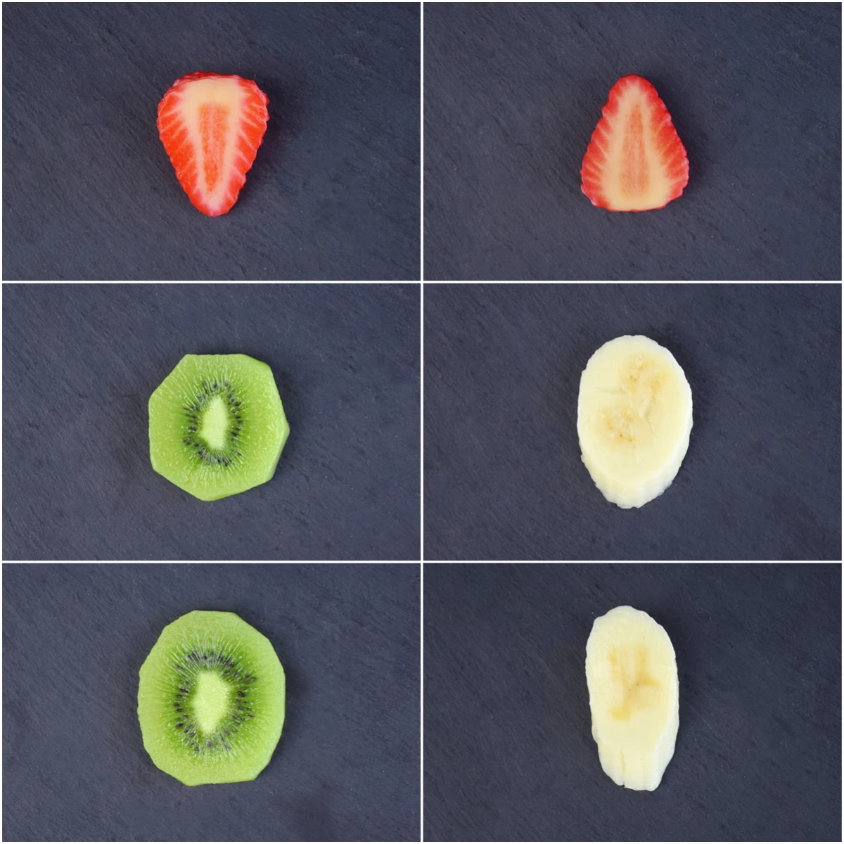 Realistic Simulation Strawberry Banana Kiwi Fruit Slice Model Toy Dessert House DIY Game Props Exquisite Desktop Ornaments