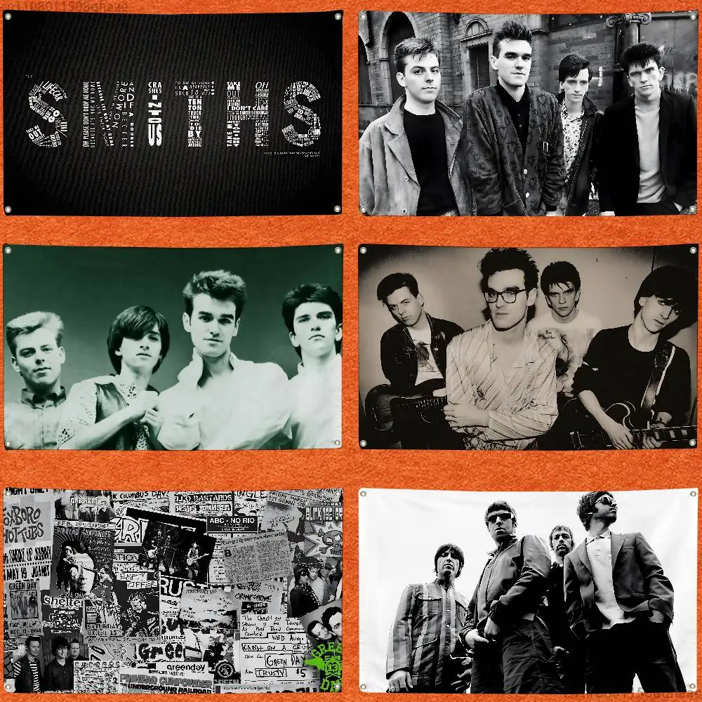 

T-The-S-SmithsS-Rock Flag Tapestry Wall Hanging Bed Room Bar Modern Banner Aesthetic Room Decor